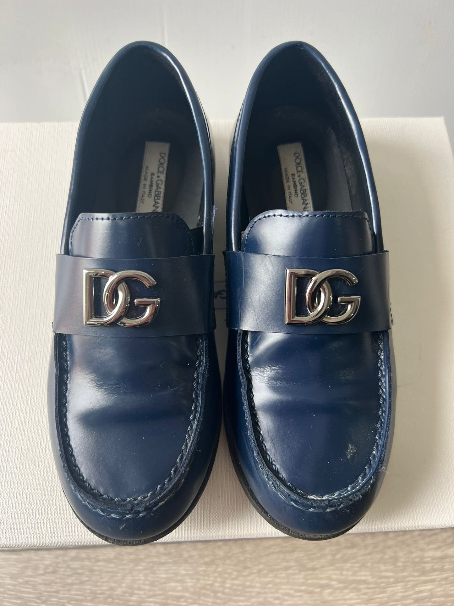 Dolce and Gabbana Navy Kids Loafers - Age 5/6