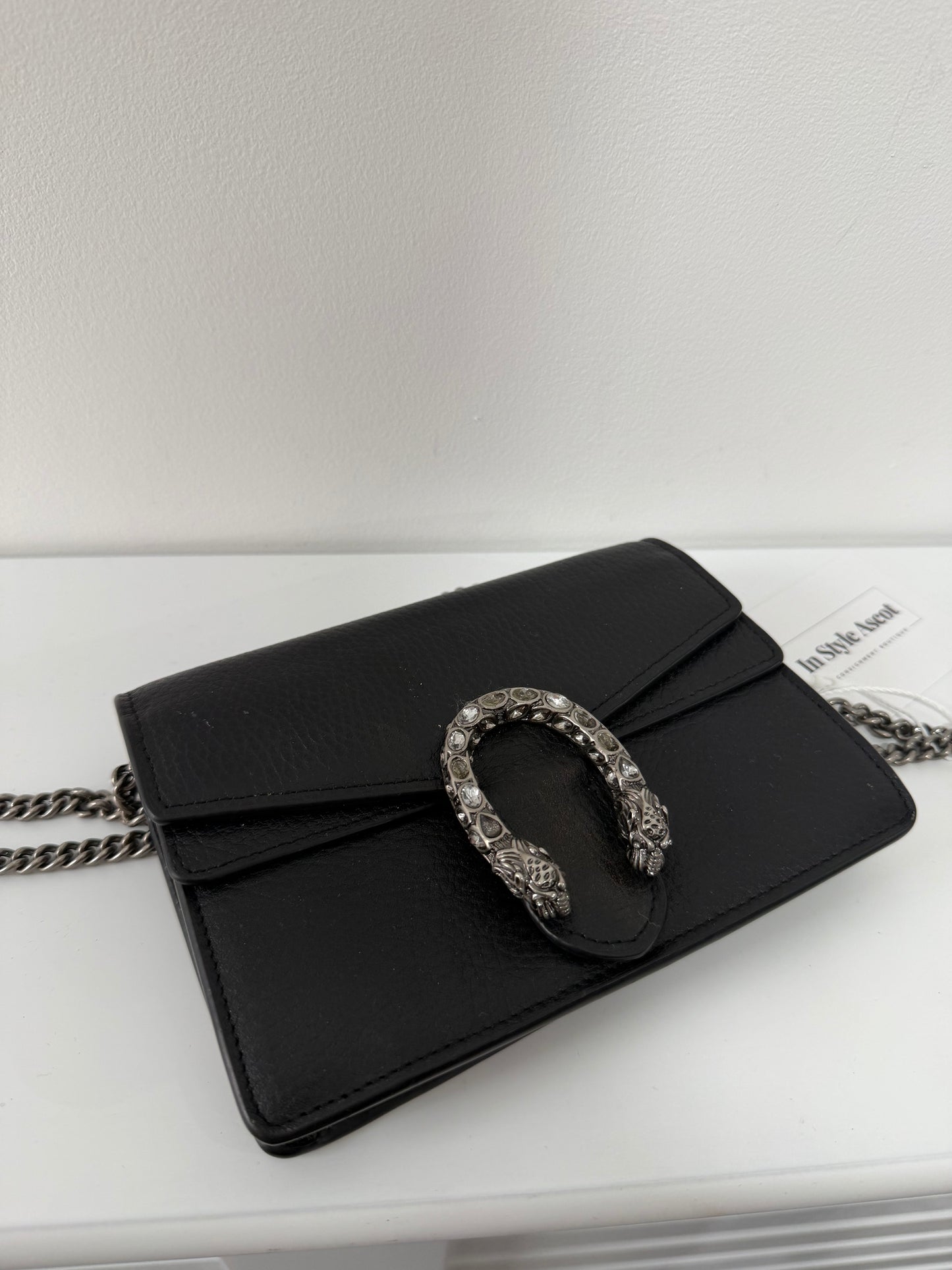 Pre-owned Black Gucci Dionysus mini chain bag