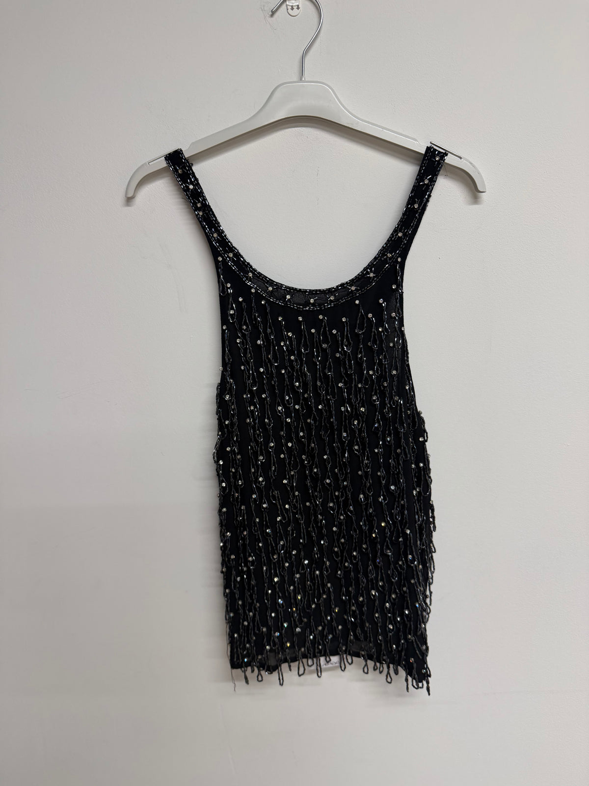 Preloved Topshop Y2K Vintage Sparkle Vest Top Cami Size S Black/Navy