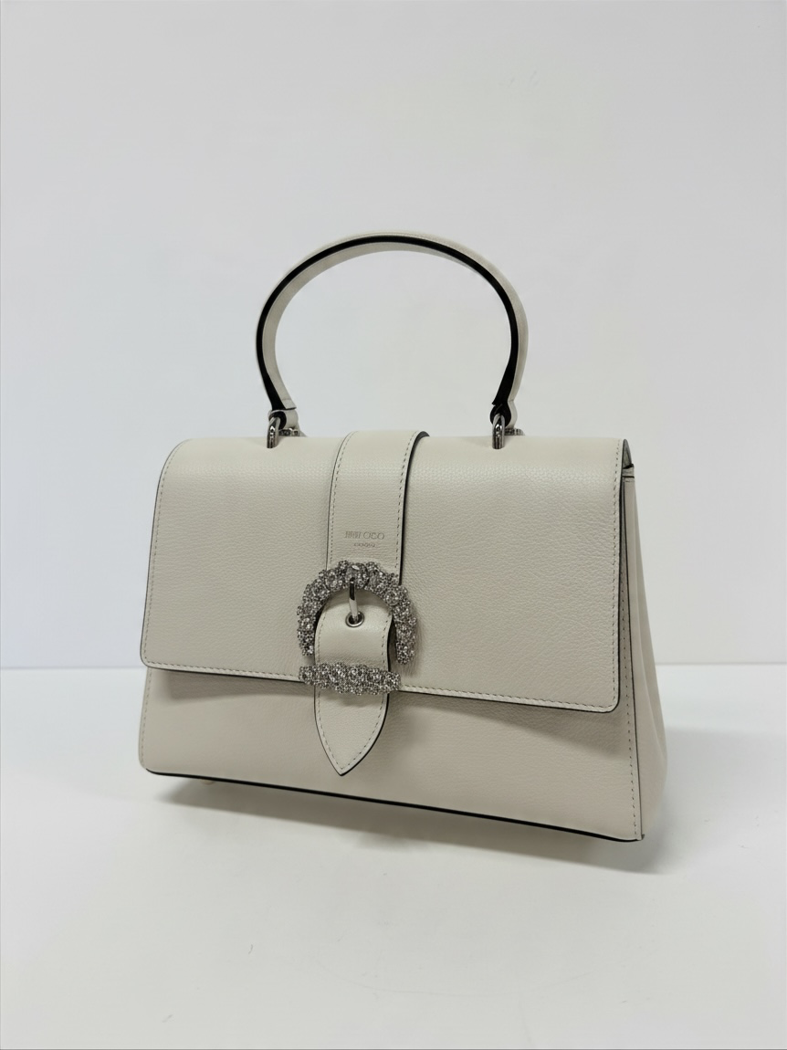 Preloved Jimmy Choo Bag and Purse Set White and Diamonte