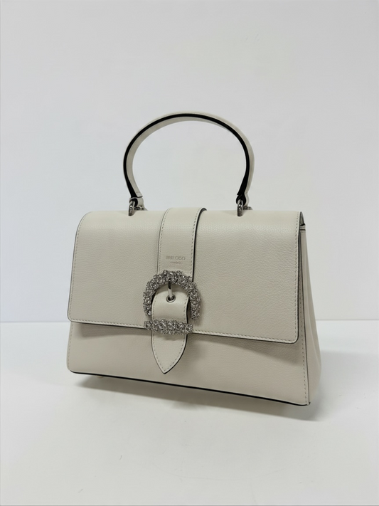 Preloved Jimmy Choo Bag and Purse Set White and Diamonte