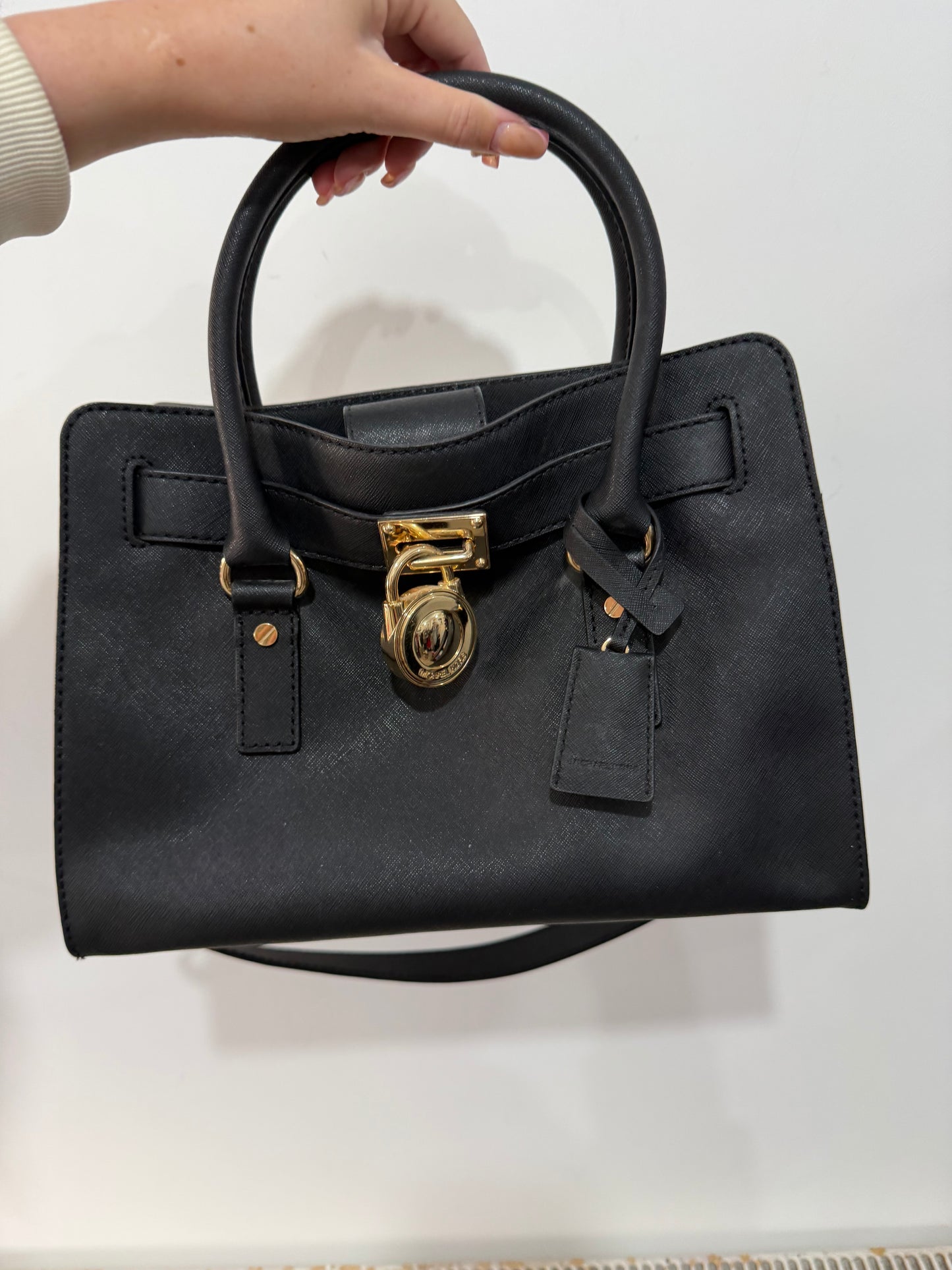 Black and Gold Michael Kors Handbag and Purse Set, Small