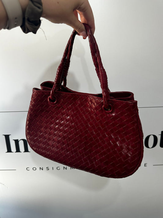 Burgundy Bottega Veneta Handbag, Small