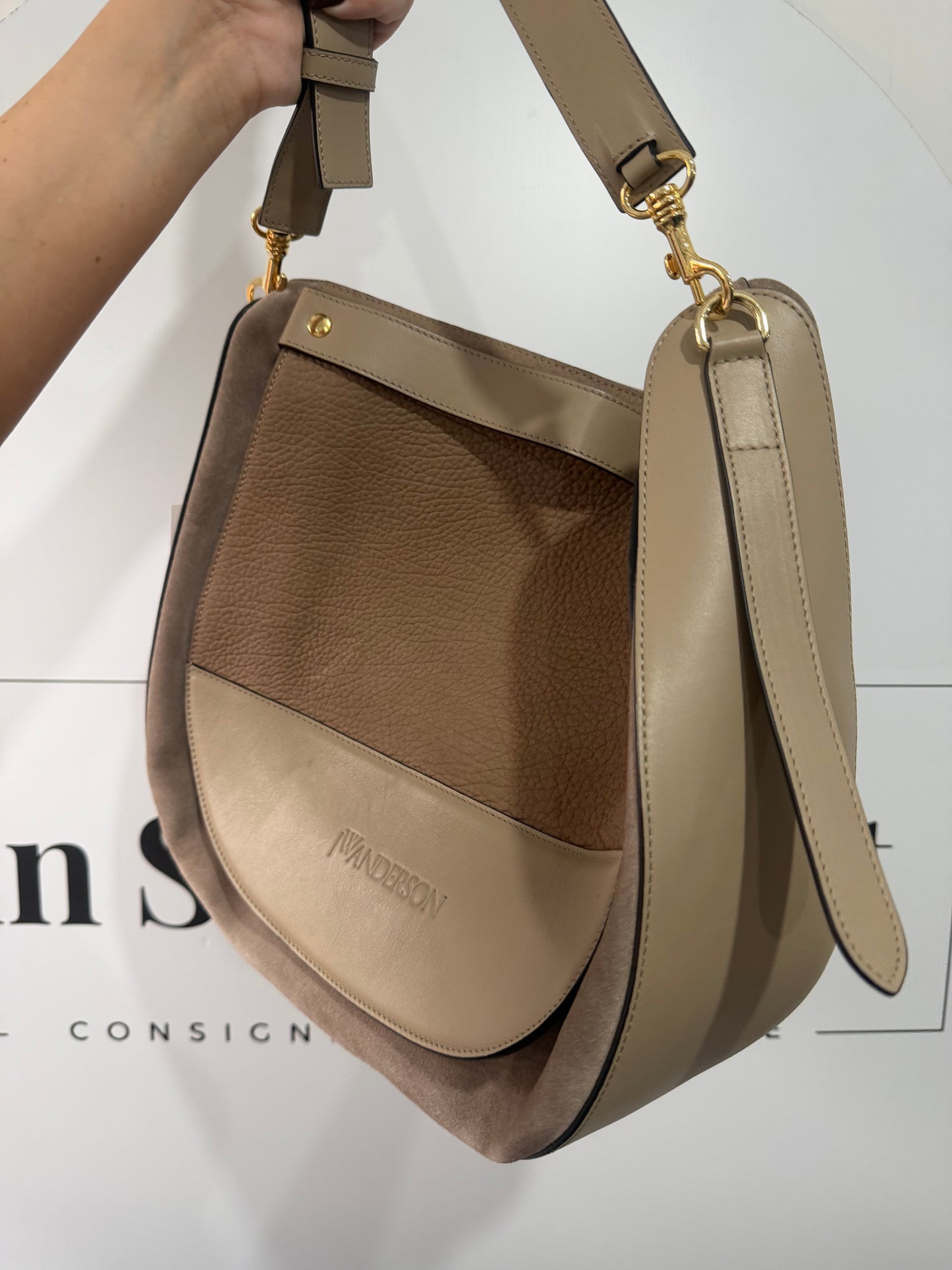 Beige/Grey JW Anderson Saddle Bag