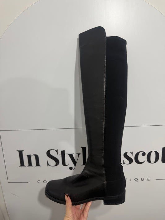 5050 Gabardine Stuart Wietzman Knee-High Boots, Size 38