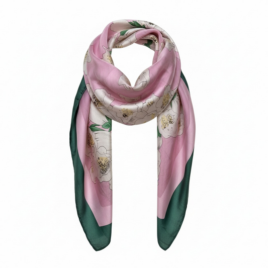 Pink and Green Valentino Vintage Silk Scarf