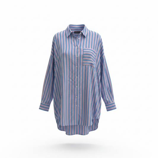 Pre-loved Striped Blue Mint Velvet Blouse, L