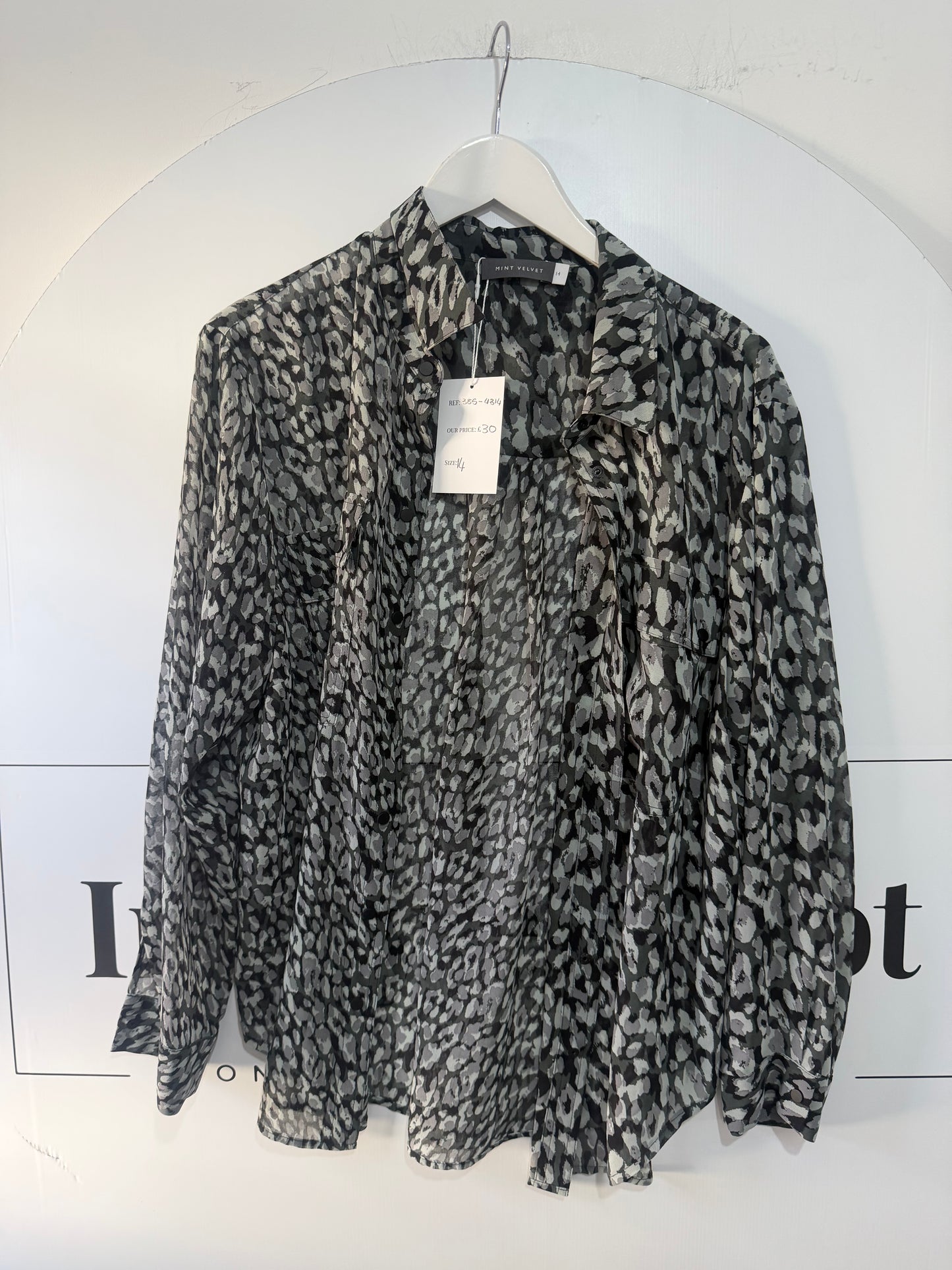 Grey Mint Velvet Blouse, Size 14