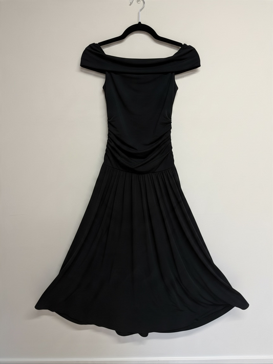 Preloved Abercrombie Off the Shoulder Dress Size Small Black