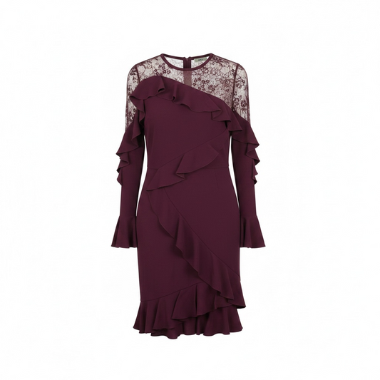 Pre-owned, Burgundy/Purple Ellie Saab Dress, Size 10