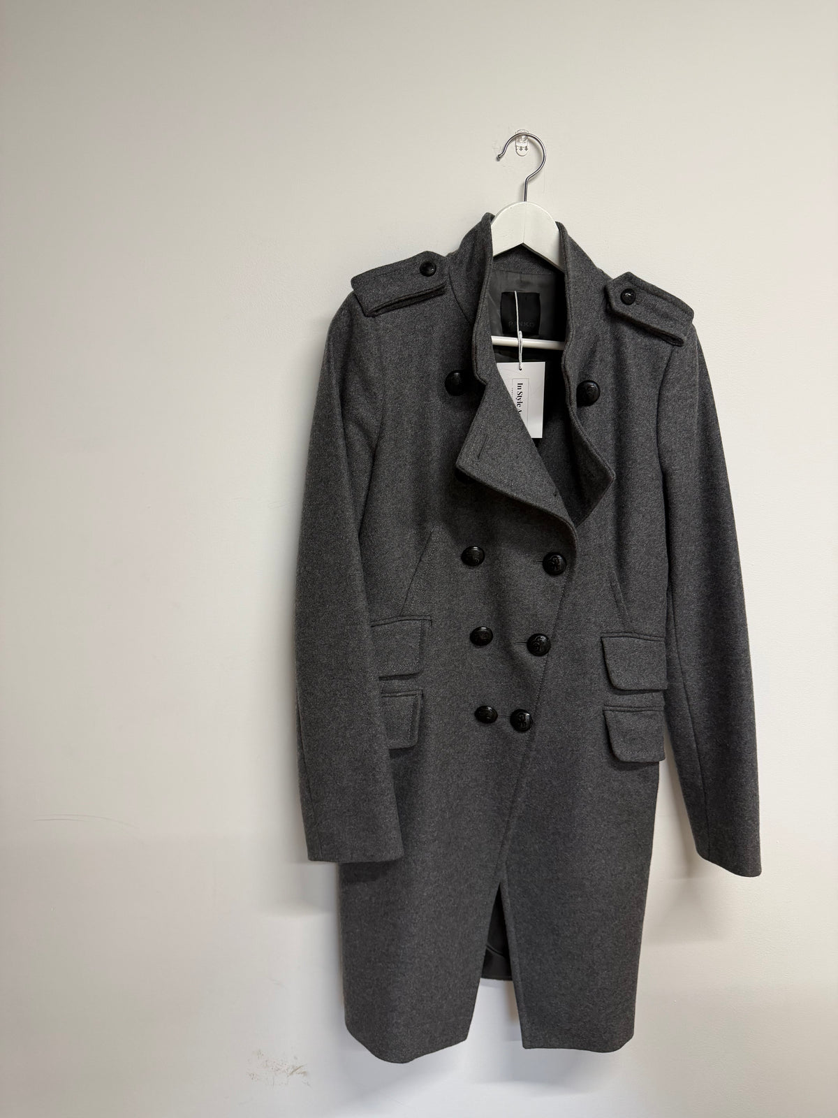 Preloved Pinko Coat Size UK 12 Grey