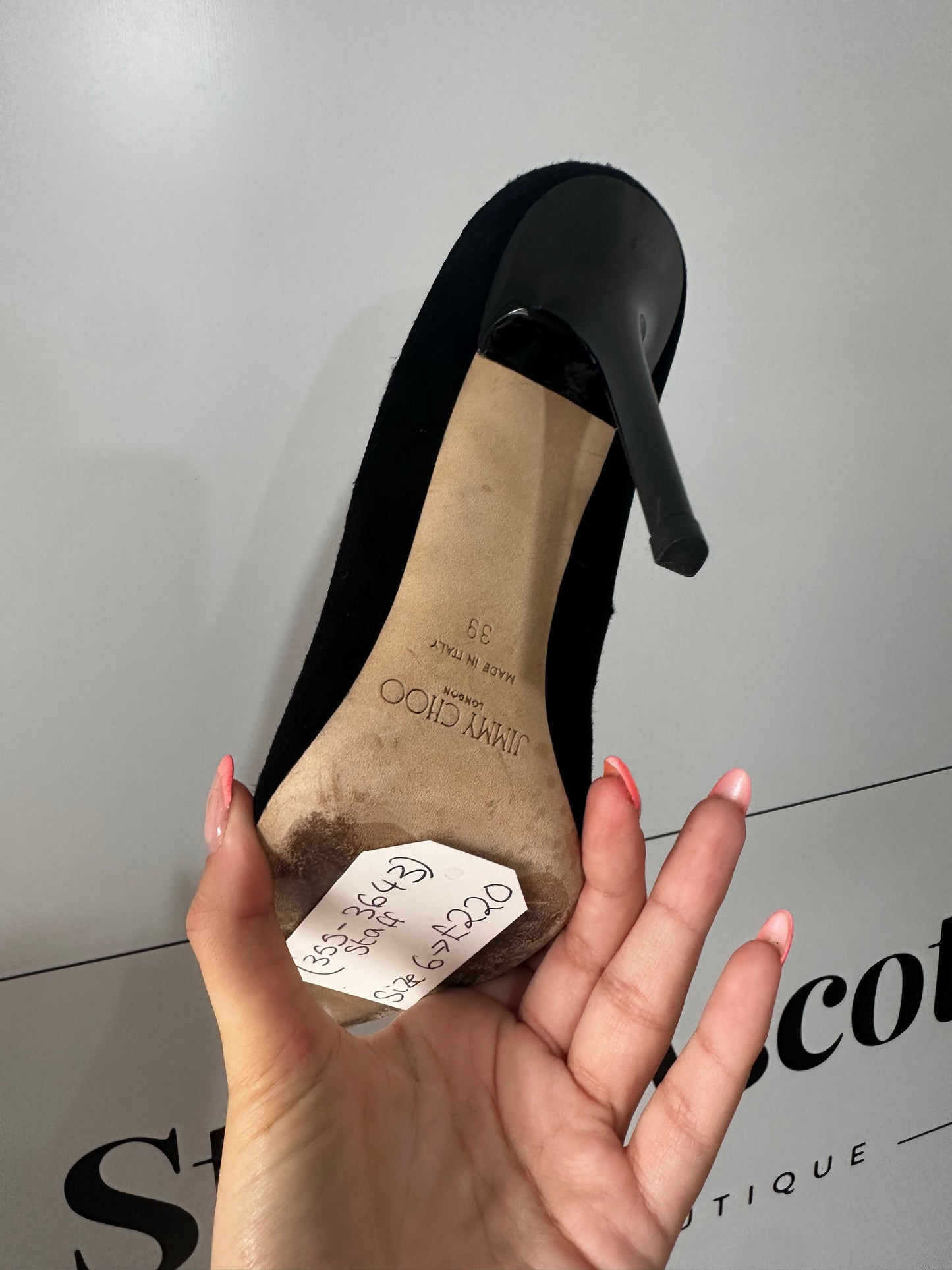 Black Jimmy Choo Heels, Size 39 - UK 6
