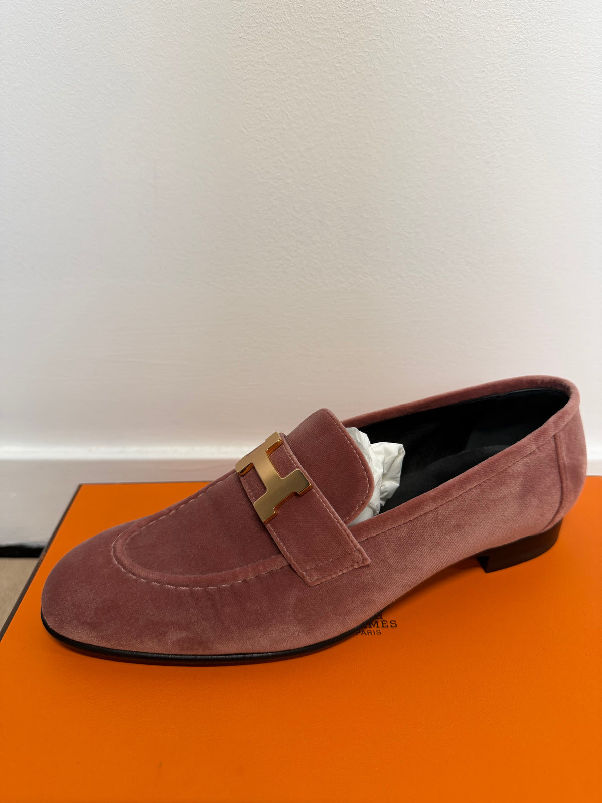 Preloved Hermes Loafers Size 4 Brand New Bois De Rose