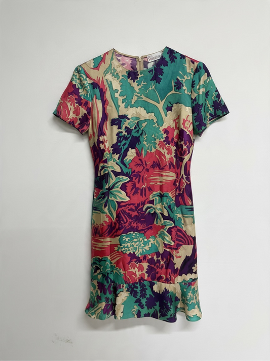 Preloved BNWT Red Valentino Dress Size 10 Green Pink and Purple