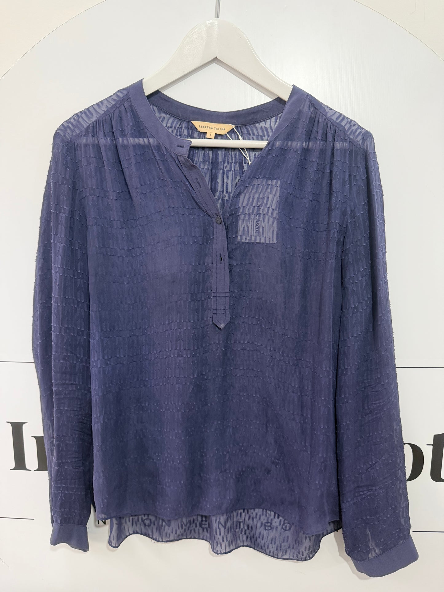 Navy Rebecca Taylor Blouse, Size 10