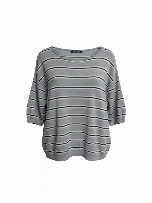 Preloved Luisa Cerano Jumper 10 Grey Stripe