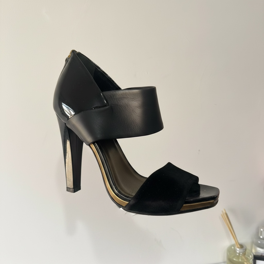 Preowned Black Gucci Heels, Size 6 (39)