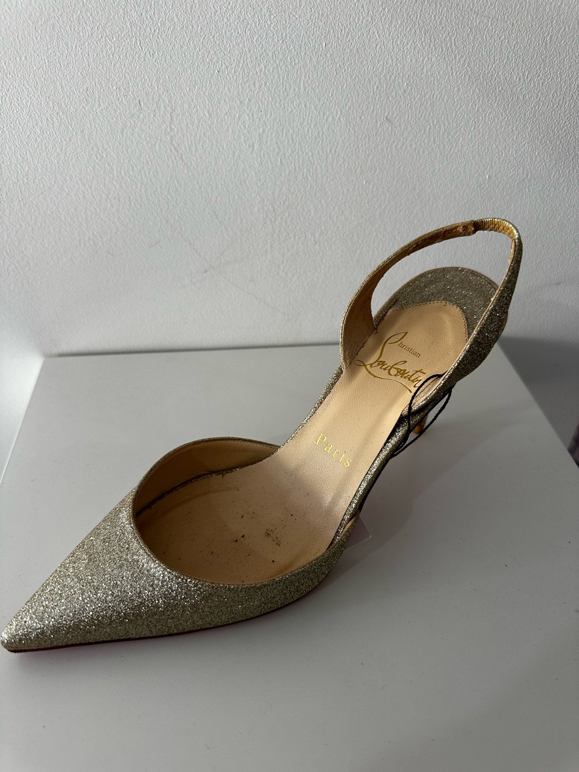 Christian Louboutin Gold Heels - 4