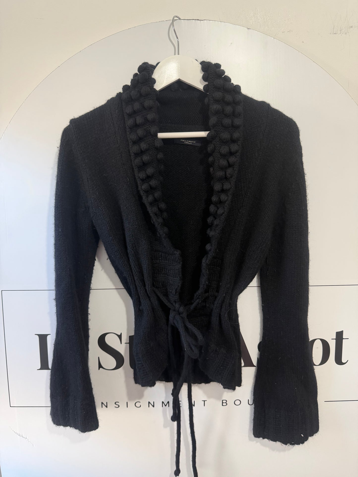 Black Full Circle Cardigan, Small