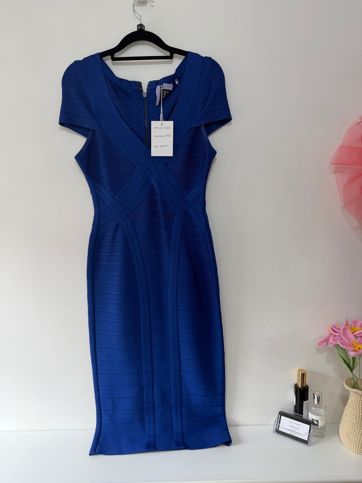 Preloved, Blue Herve Leger Dress, Size M