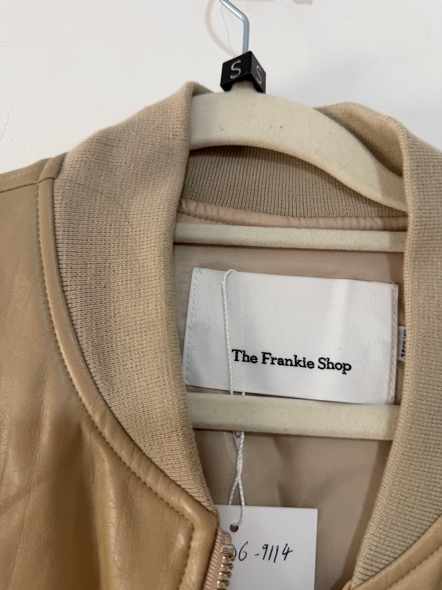 Pre-loved beige The Frankie shop Baggy bomber jacket, Size xs
