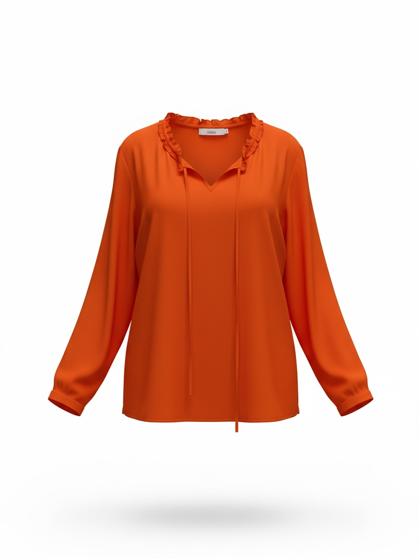 Preloved 0039 Italy Blouse Size Small Orange