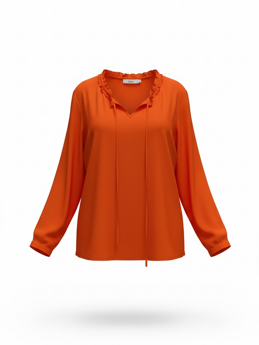 Preloved 0039 Italy Blouse Size Small Orange