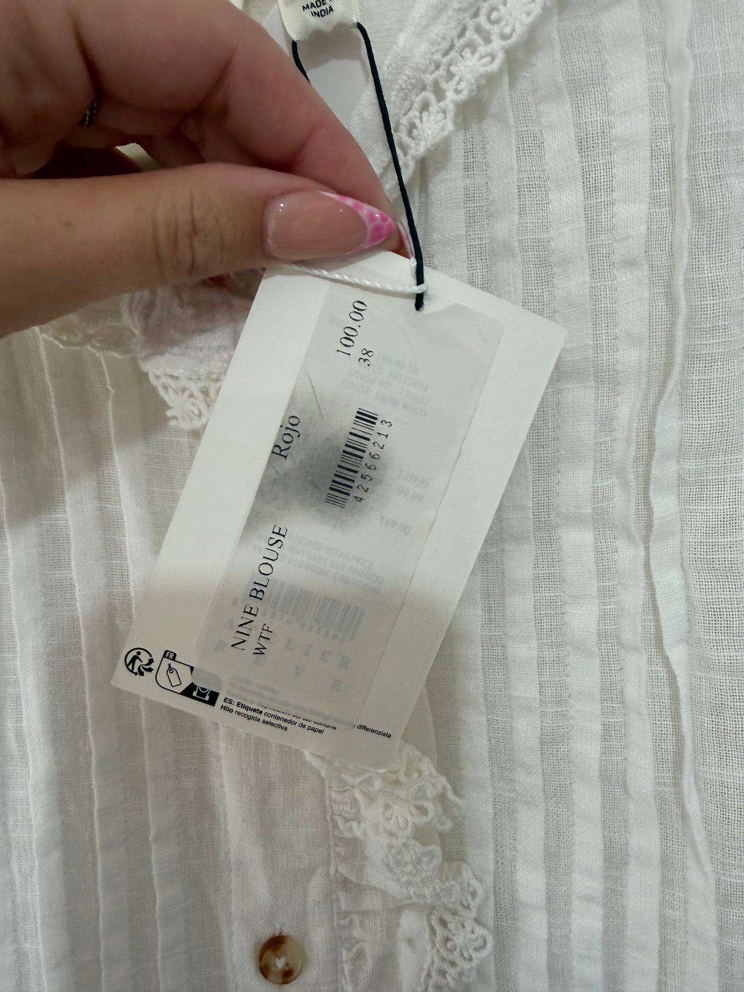 Preloved White BNWT Atelier Reve Blouse, 10