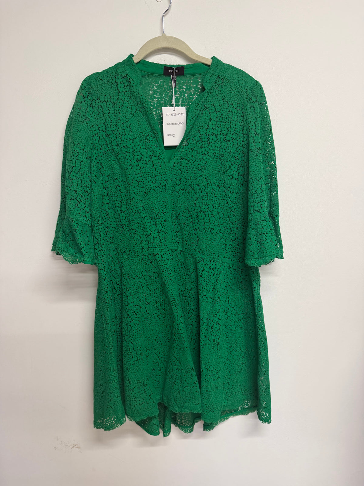 Preloved ME + EM Dress Size 12 Green Lace