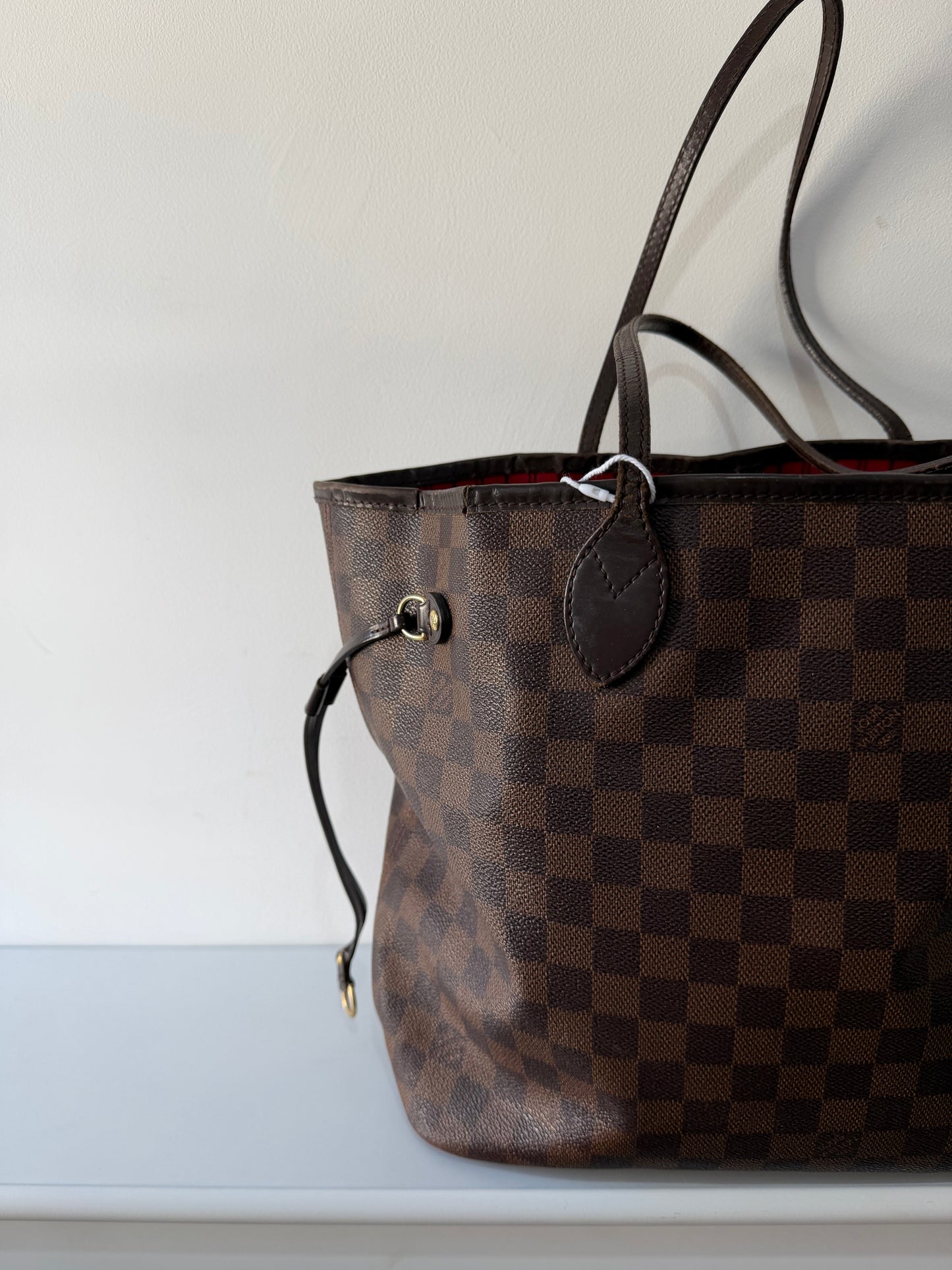 Pre-owned Damier Ebene Louis Vuitton Neverfull Bag, MM