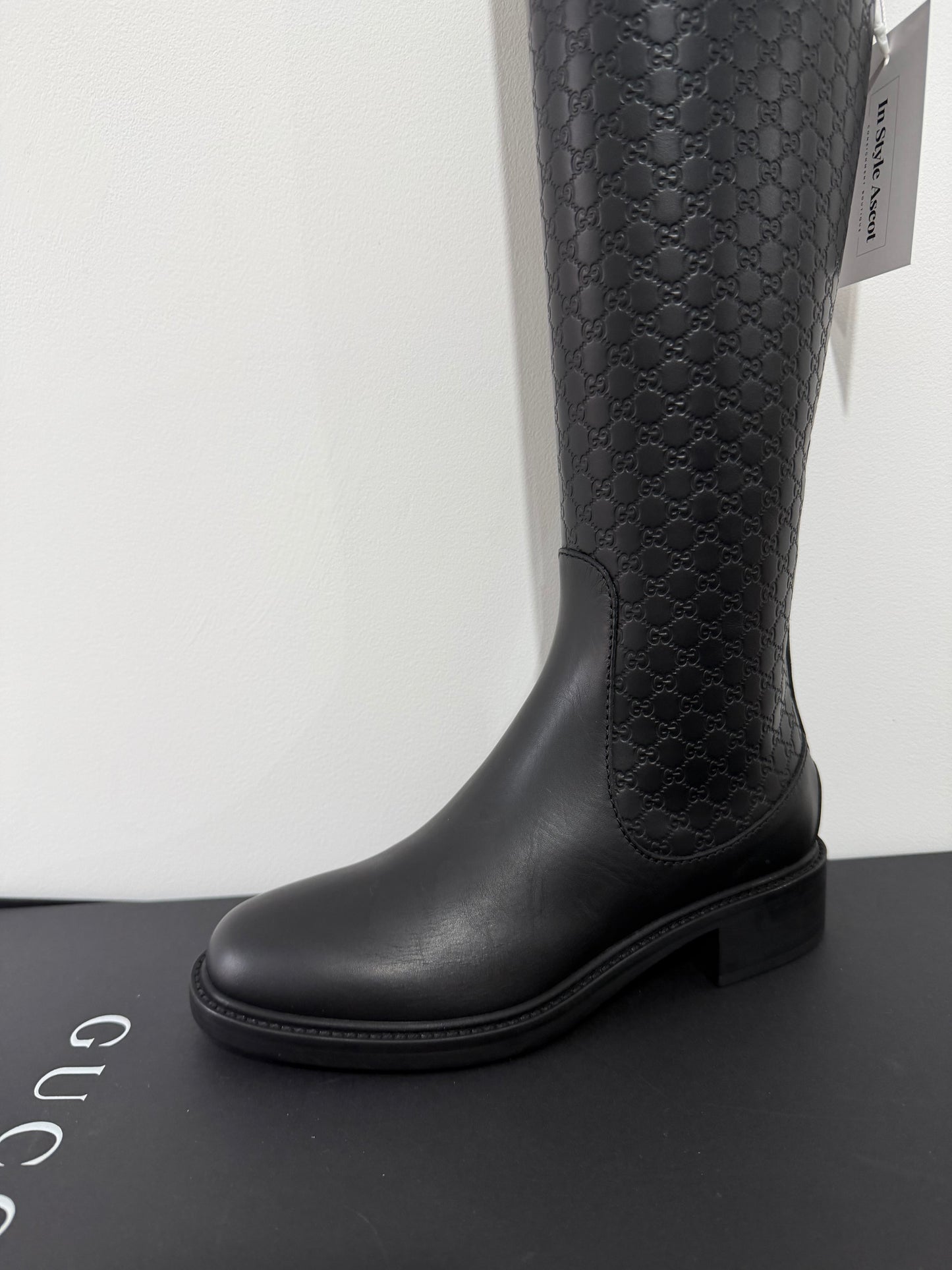 Pre-owned, Brand New Black Guccissima Gucci Riding Boots, Size 35 (UK 2)