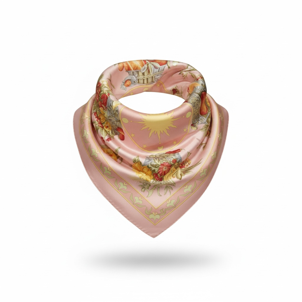 Pre-owned, Peach Salvatore Ferragamo Silk Scarf