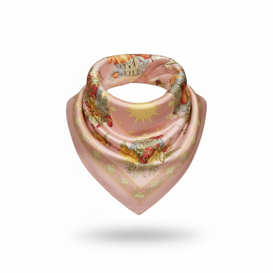 Pre-owned, Peach Salvatore Ferragamo Silk Scarf
