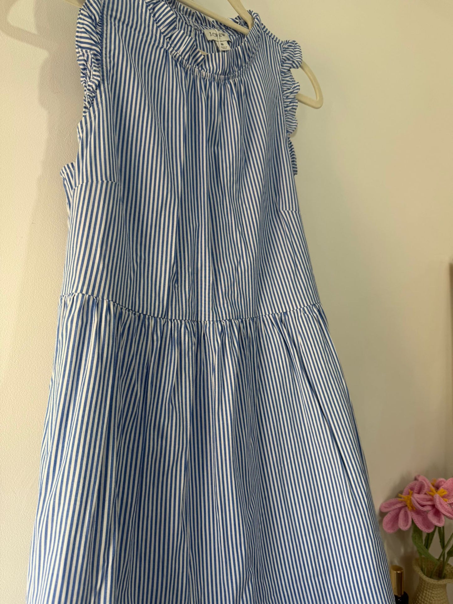 Preloved Stripey J Crew Dress, Size UK 12
