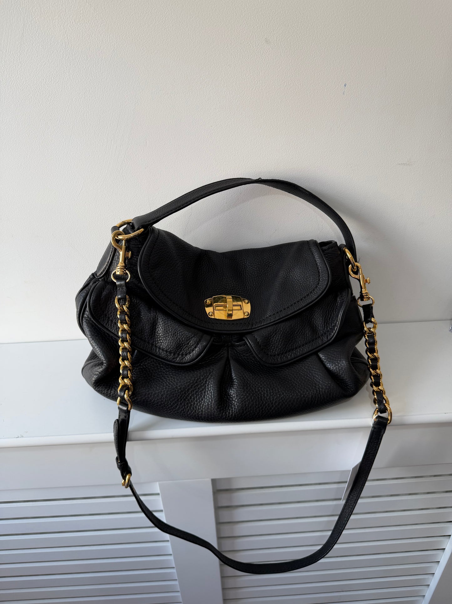 Vintage, Black Miu Miu Handbag, Pockets Hobo