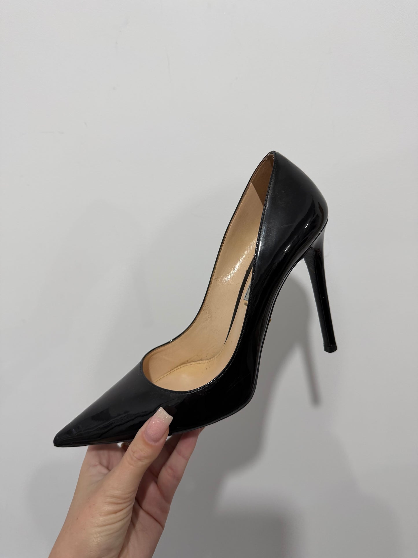 Pre-owned Black Prada Heels, Size 39 - UK 6