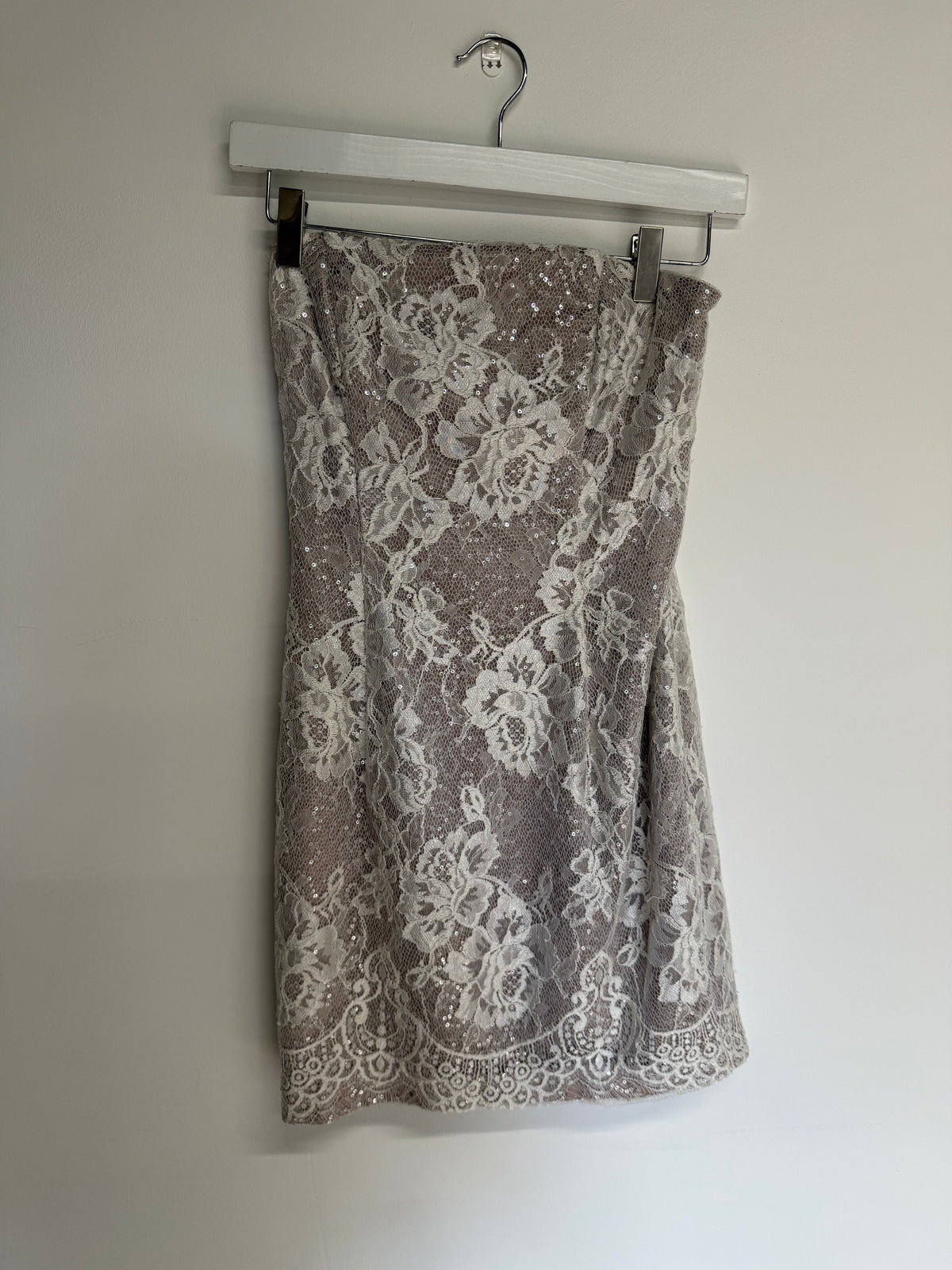 Preloved Jessica McClintock Dress Size S Silver