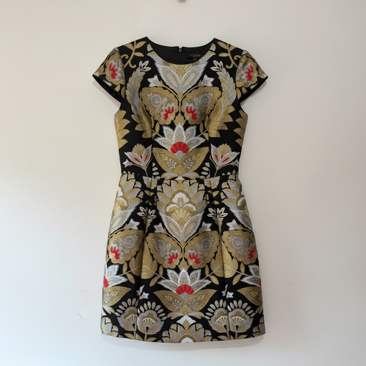 Preloved Gold & Black Ted Baker, BNWT Dress, 12 (3)