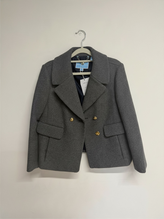 Preloved Draper James Pea Coat Size UK 8 Grey