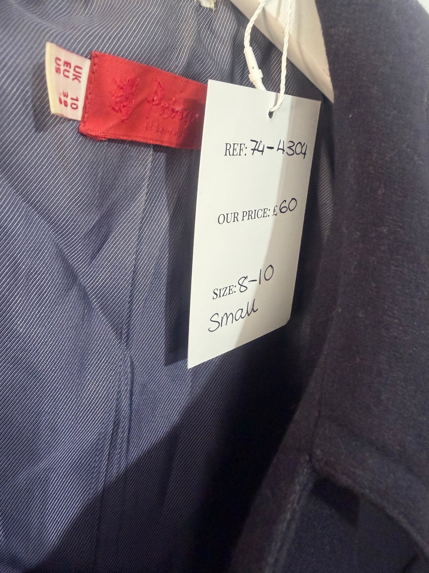 Navy Pringle Peacoat Trench Coat, Size 8-10