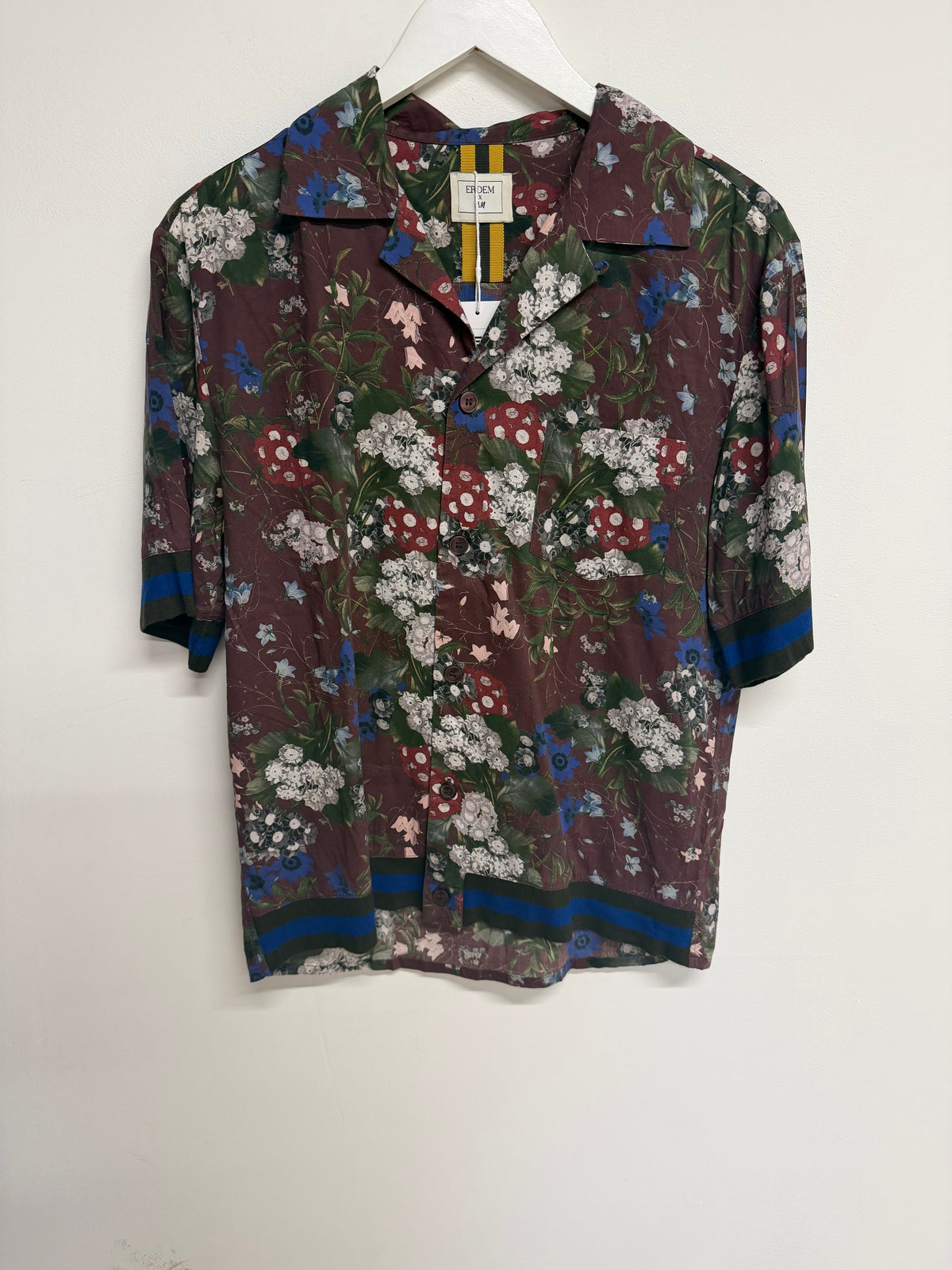 Preloved Erdem X H&M Shirt Small Burgundy Floral