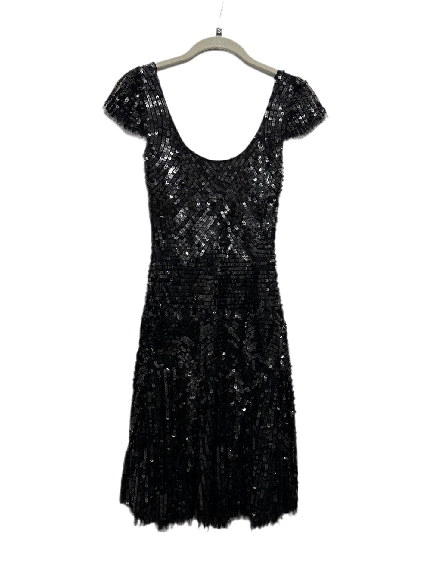 Gina Bacconi Sequin Black Dress