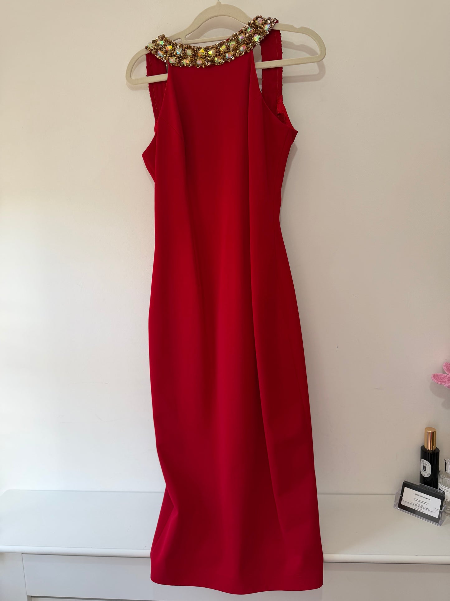 Preloved, Red Pia Michi Dress, UK 8