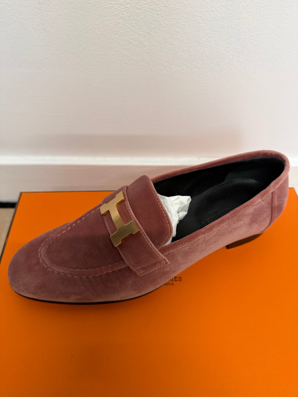 Preloved Hermes Loafers Size 4 Brand New Bois De Rose