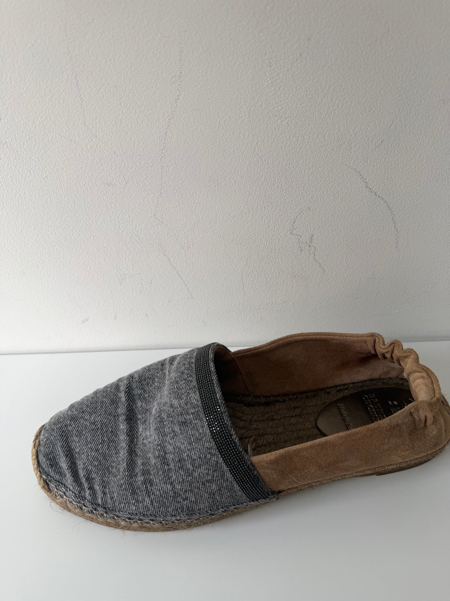Preloved, Beige/Grey Brunello Cucinelli Espadrilles, Size 40-UK 7