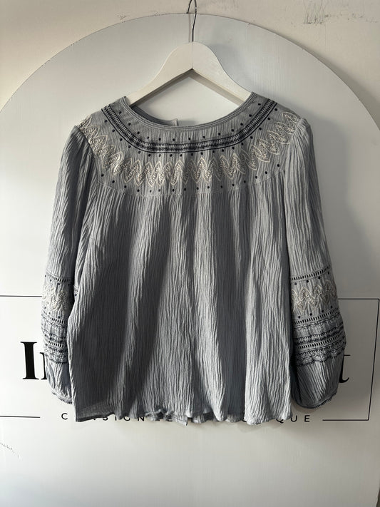 Light Blue WRAP Blouse, 18