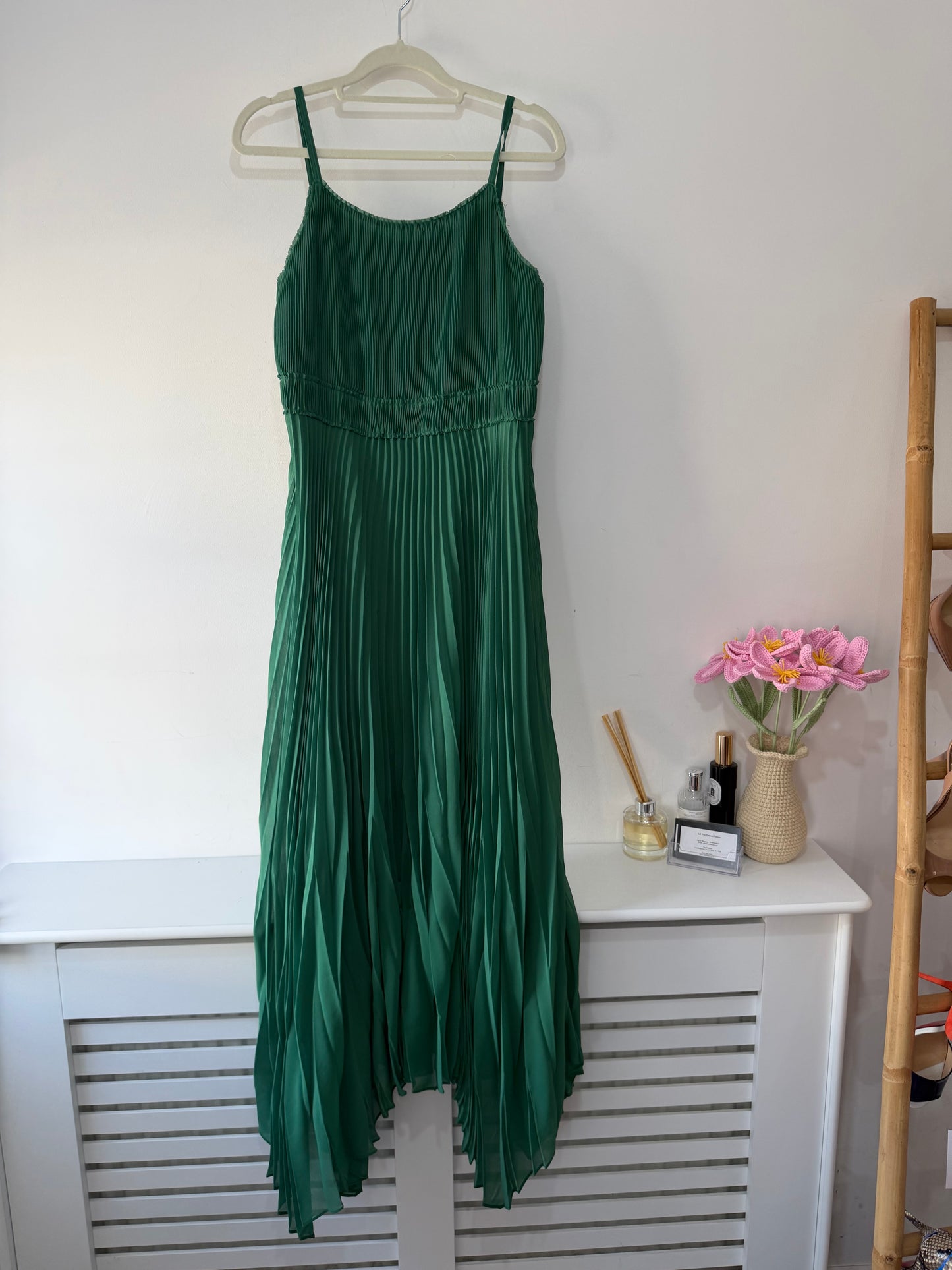 Preloved Green Massimo Dutti Dress, Size 12