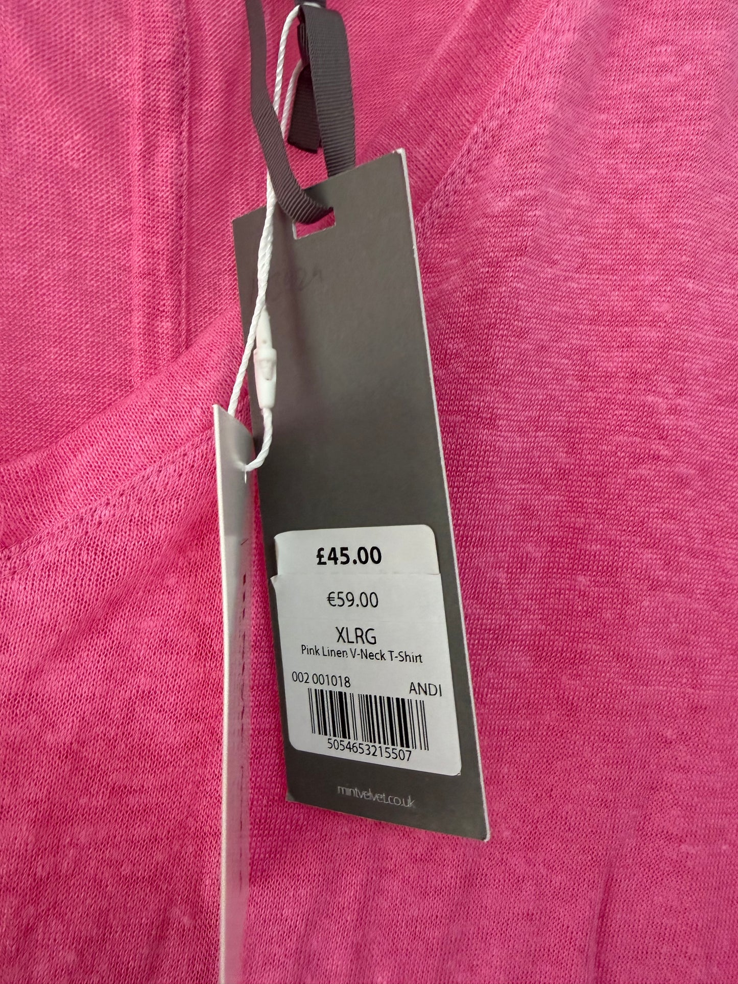 Preloved Pink BNWT Mint Velvet Top, XL