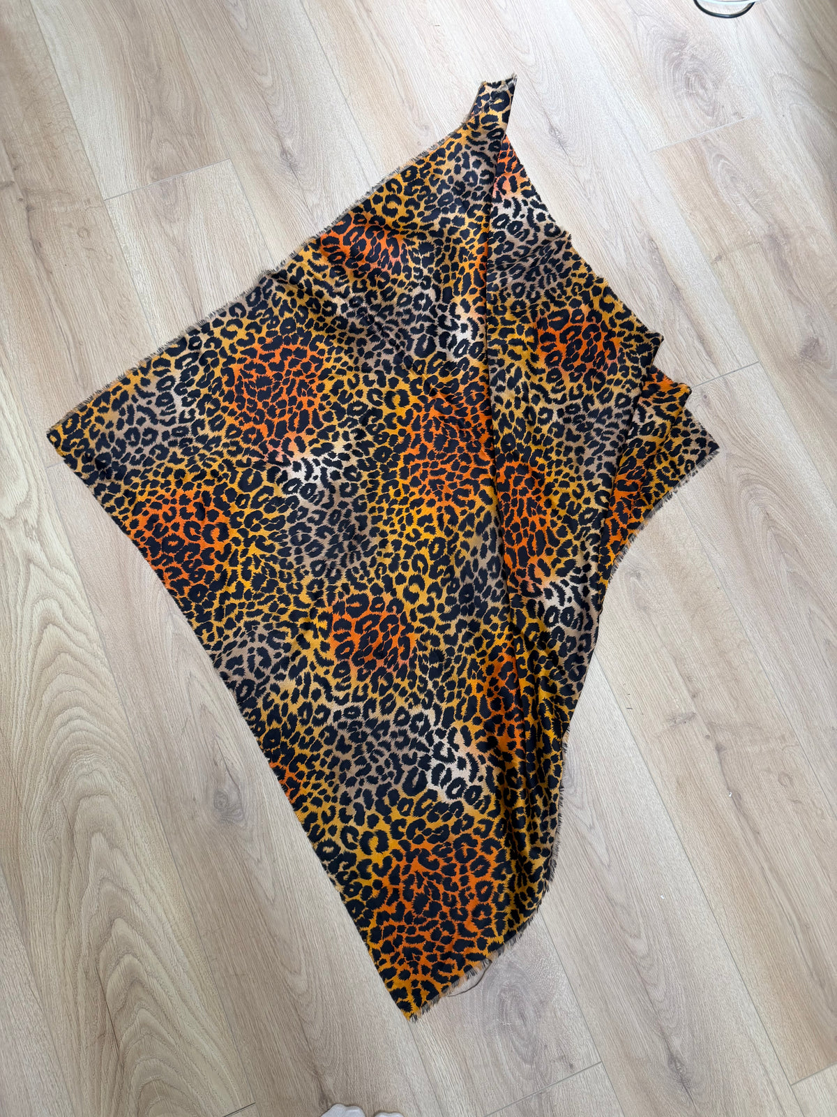 Preloved 100% Silk Scarf Leopard Print