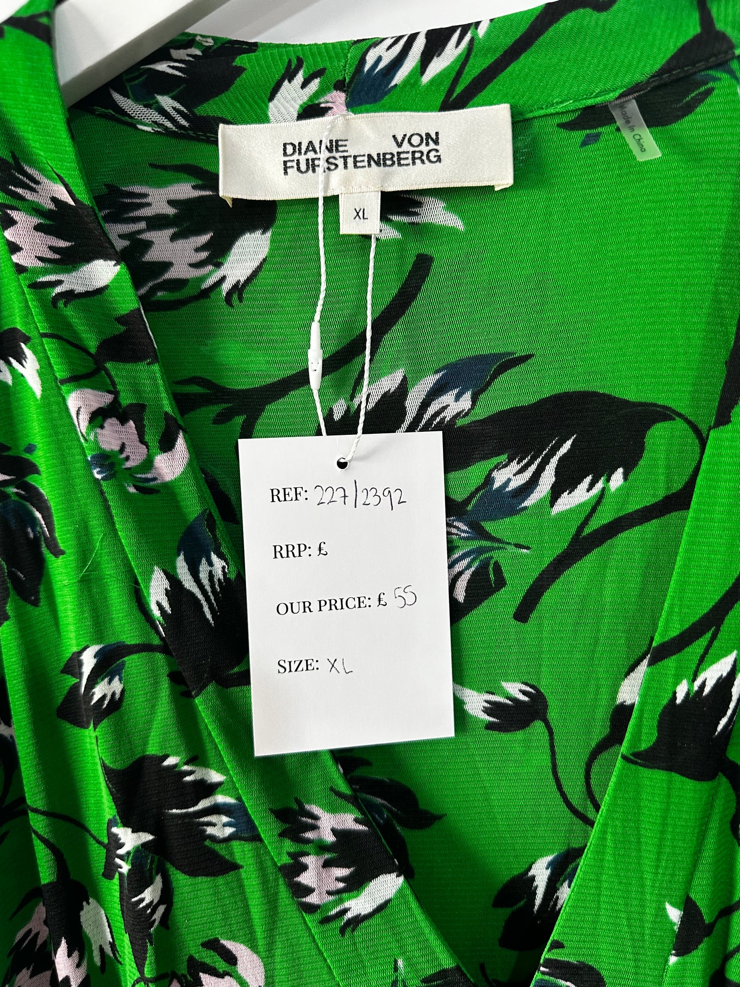 Green DVF Dress, XL